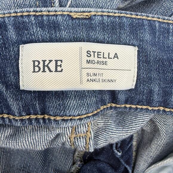 BKE Jeans Women's 25 (2) Blue Stella Mid-Rise Slim Fit Ankle Skinny Preppy - Picture 7 of 13